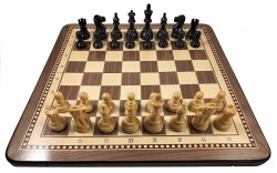 Шахматные фигуры "Classic Lux" cо складной деревянной доской Премиум Элегант из массива ореха 50см 